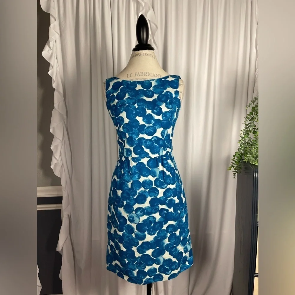 Anthropologie Tabitha Sleeveless Blue Floral Sheath Dress Size 2